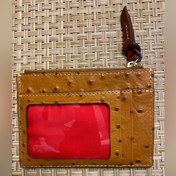 Dooney and Burke Tan Ostrich small coin/card case. - Picture 2 of 4
